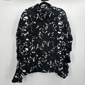 UbU Pack your Personality‎ Jacket Womens XL Black Zip Stacked Sleeve Art